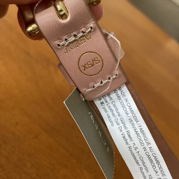 J. Crew Perforated Italian Leather Belt, XS/S, Dark Mauve (Nude/Blush/Pink), NWT - Picture 3 of 10